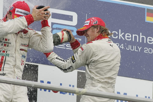 ART Grand Prix ging lekker in Hockenheim. Prémat (links) en Rosberg (rechts) op het podium.