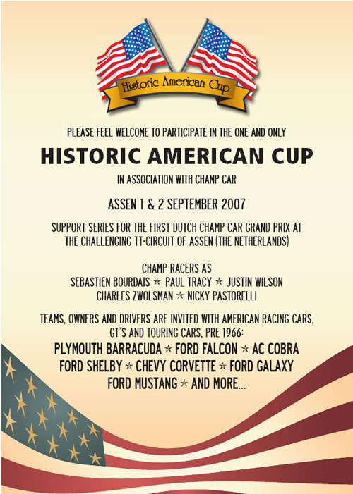 Historic American Cup tijdens Champ Car Grand Prix Assen