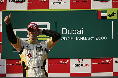 Rookie Romain Grosjean wint eerste GP2-race van het Aziatische kampioenschap
