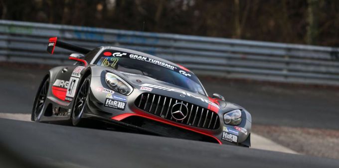 Mortara, Van der Zande en Hohenadel op de nr 47 fabrieks AMG