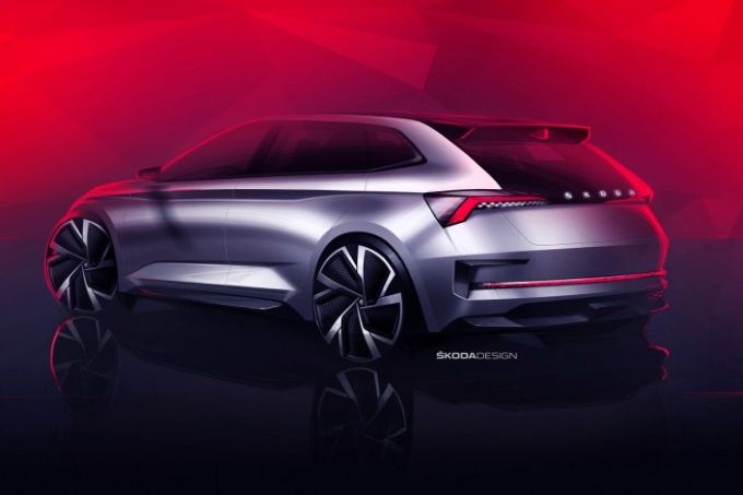 Design schetsen van nieuwe bommetje van Skoda