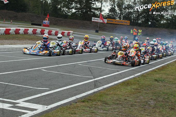 Start Junioren Christiaan de Kleijn met 99 van voorste startrij