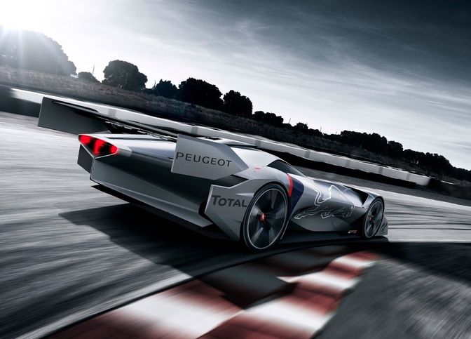 Hypercar Peugeot Le Mans achterzijde