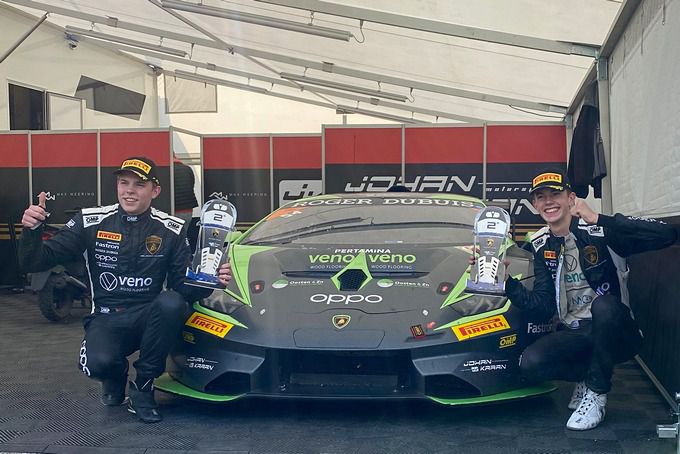 Milan Teekens en Maxime Oosten in Lamborghini Super Trofeo