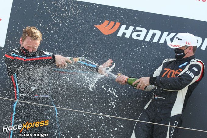 Podium Daan Meijer en Bob Herber Champagne