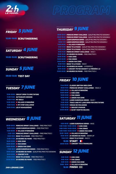 24H Le Mans 2022 Programma