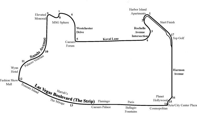 Plattegrond circuit Las Vegas 2023