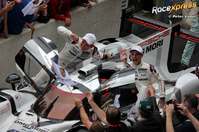 Nico Hülkenberg, winnaar van de 24 uur van Le Mans 2015 in een Porsche 919 Hybrid