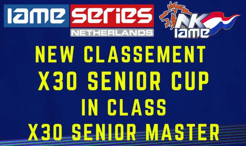 Nieuw sub-klassement IAME X30 Senior Master bij het NK IAME