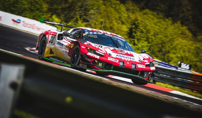 ADAC TotalEnergies 24h Nurburgring 2023:Nick_Catsburg_Frikadelli_Ferrari_296_GT actie (Foto Eric Metzner)