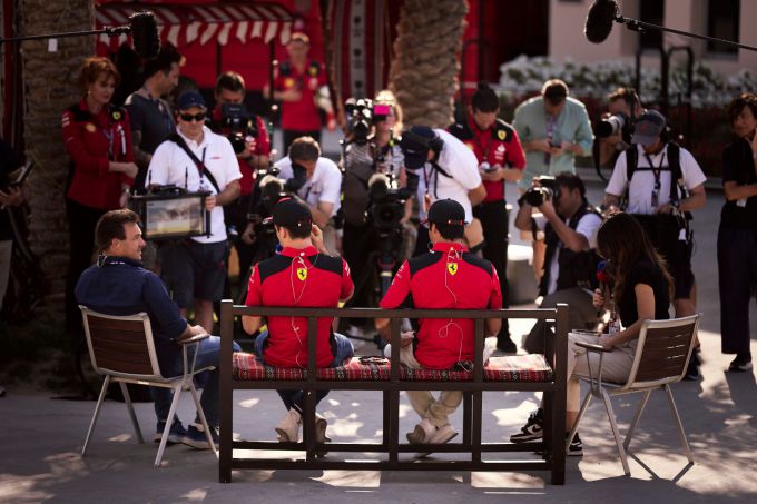 Ferrari F1 2023 Leclerc_en_Sainz_persconferentie