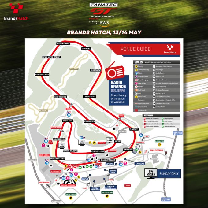 Fanatec GT World Challenge Europe Brands_Hatch_plattegrond