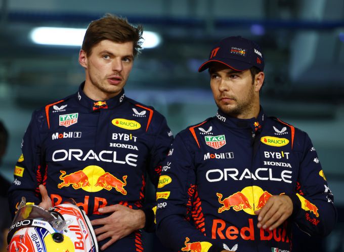 Max Verstappen en Sergio Perez F1 Red Bull