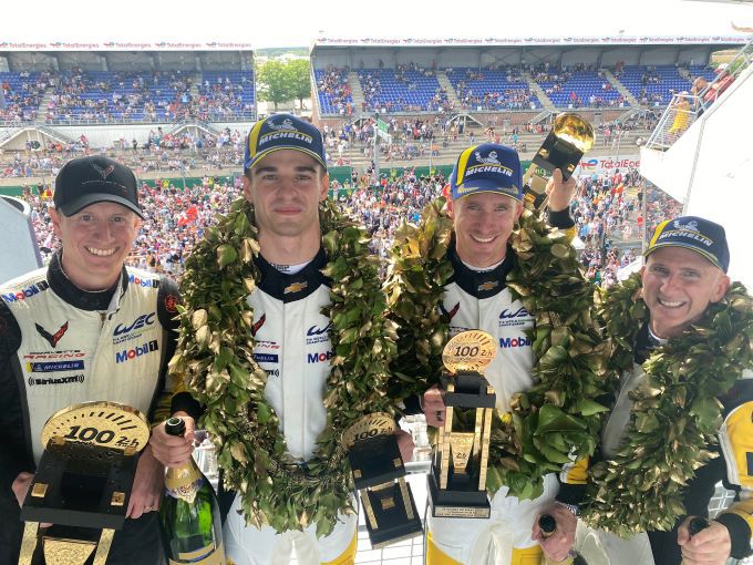 24H Le Mans2023 Corvette winnaar GTE Am foto 4 winnaars