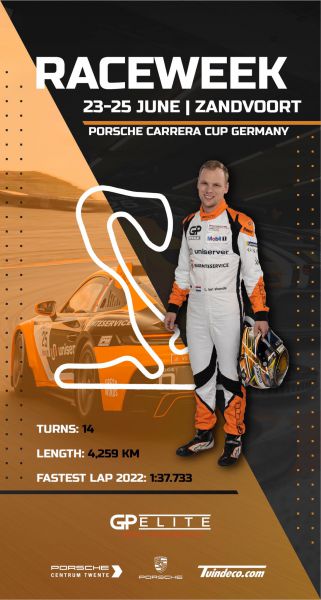 Porsche Carrera Cup Duitsland, Circuit Zandvoort Larry ten Voorde raceweek