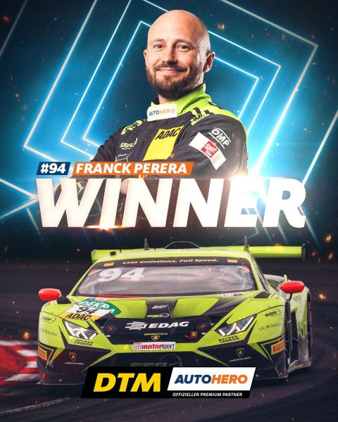 Franck Perera Lamborghini winnaar DTM-race 1 2023