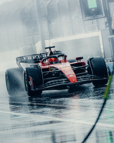 Charles Leclerc F1 Ferrari @ Dutch GP 2023 actie regen
