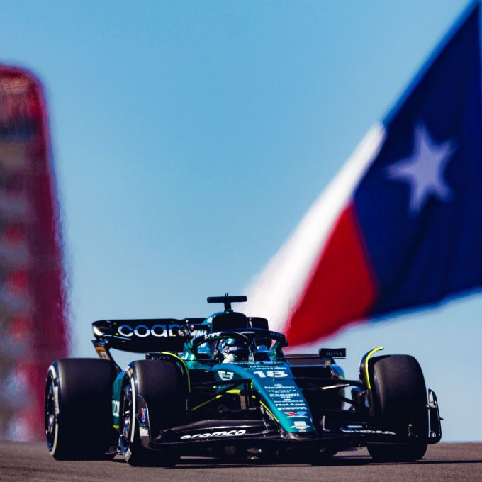 Aston_Martin_Lance_Stroll onderweg Circuit Americas Austin Texas