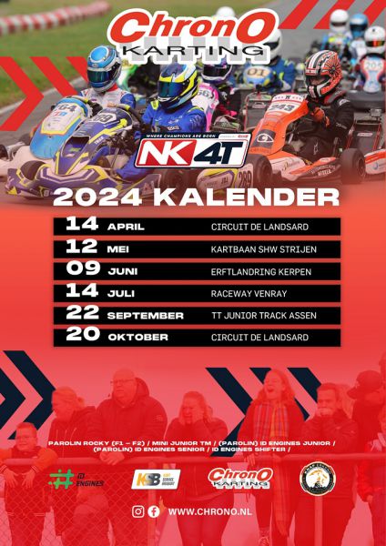 NK 2-takt kalender Rotax Max en KZ schakelklassen