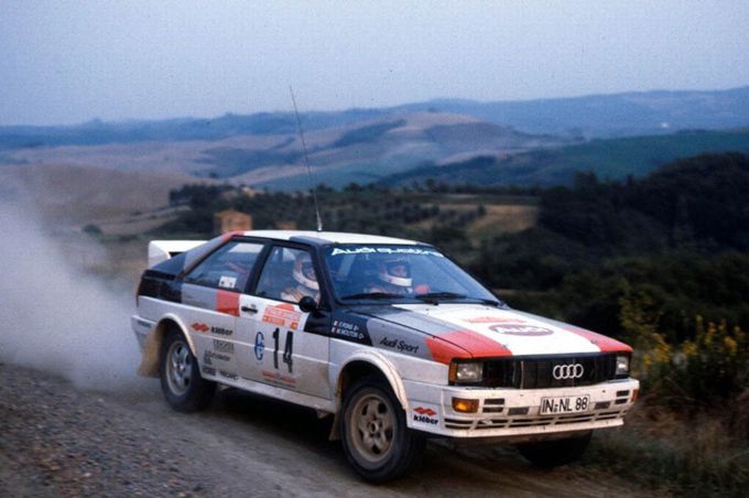 Marc Duez met een Audi Quattro Gr.4