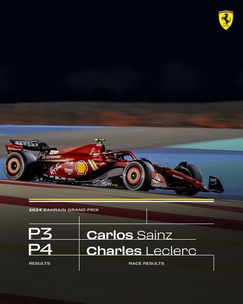 Ferrari 3 en 4 in Sakhir