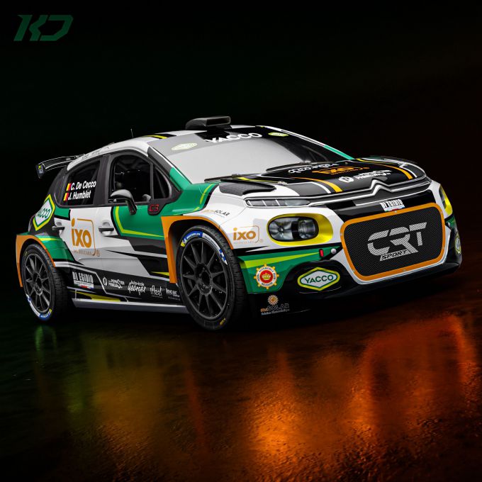 Rally piloot Cédric De Cecco, co-piloot Jérôme Humblet