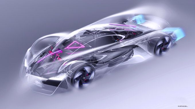 Alpine Alpenglow Hy4 prototype van raceauto op waterstof