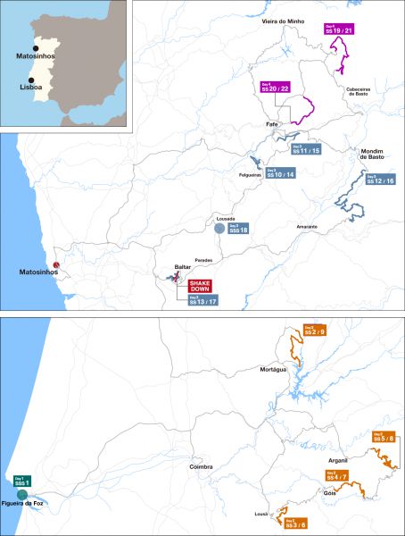 WRC Rally de Portugal 2024 landkaart Portugal