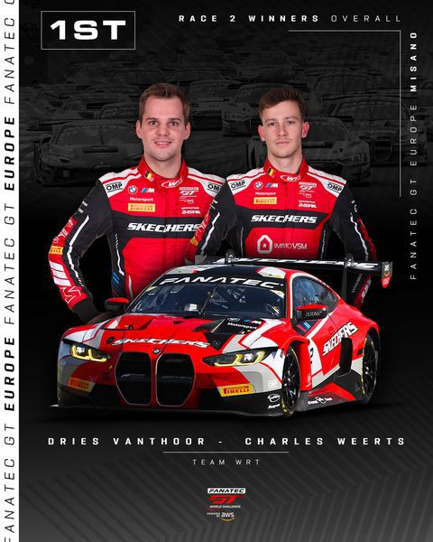 Fanatec GT World Challenge Europe Sprint Cup Round 3 Misano Vanthoor en Weerts winnaars Race 2