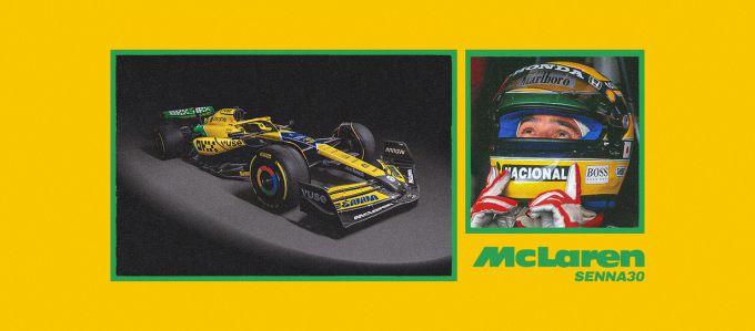 FOTO'S - Groen-gele McLaren livery tijdens de Grand Prix van Monaco is ter ere van Ayrton Senna