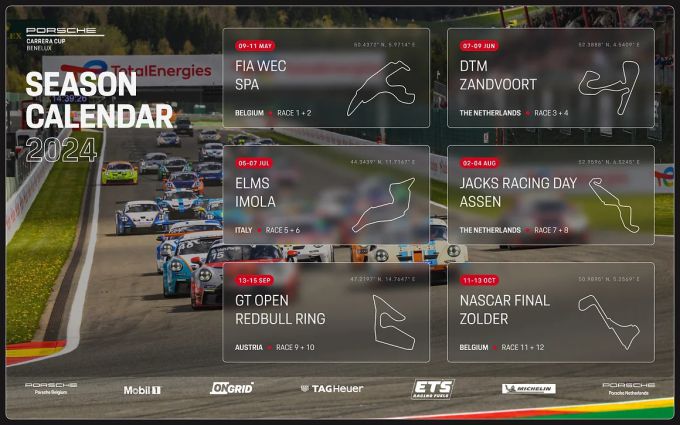 Porsche Carrera Cup Benelux DTM weekend Zandvoort Foto 5 kalender 2024