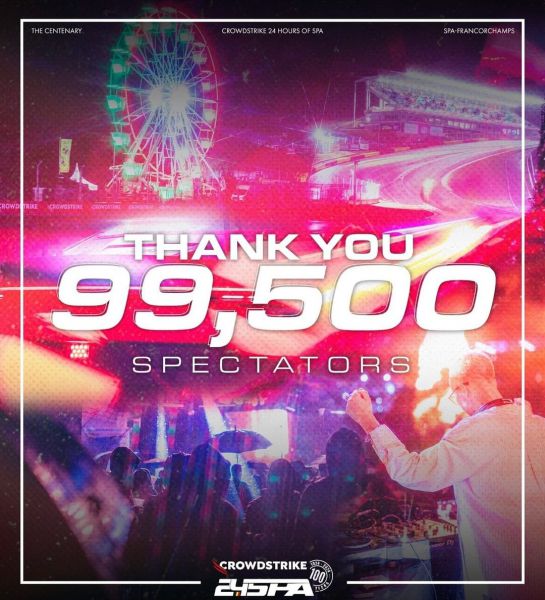 Crowdstrike 24 Uur Spa 2024 Foto 4 Thank you 99.500 spectators
