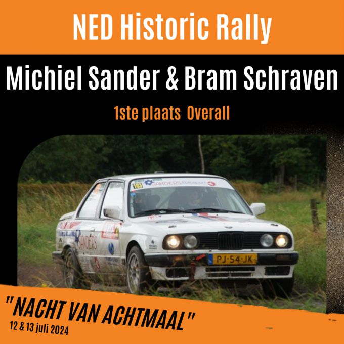 GTC Rally 2024: Michiel Sanders wint de NED Historic Rally voor eigen publiek!