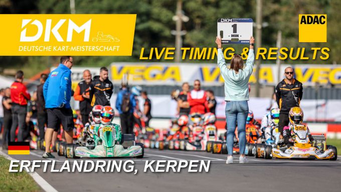 Live-timing: 2024 Deutsche Kartmeisterschaft Race 4 - Erftlandring in Kerpen