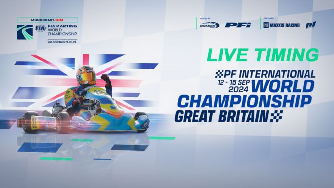 Live-timing: FIA Karting Wereldkampioenschap OK, OKJ en de OK-N World Cup op PF International