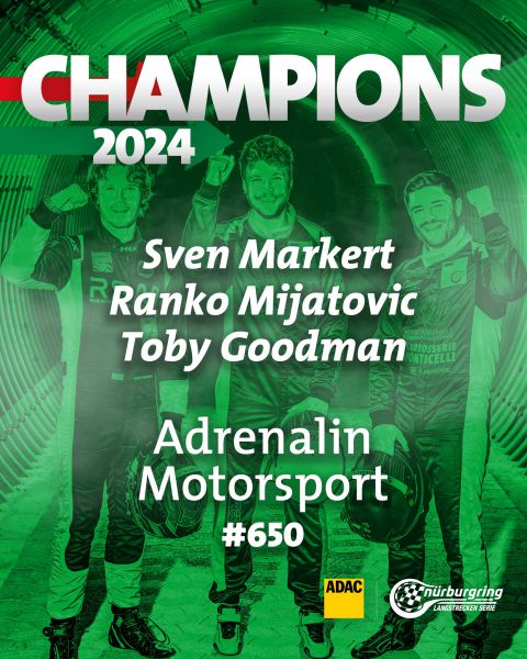 ADAC Nürburgring Endurance Series 2024 NLS 56. ADAC Barbarossapreis Foto 4 Sven Markert, Ranko Mijatovic en Toby Goodman BMW M240i Racing Adrenalin Motorsport Team Mainhattan Wheels NLS kampioen 2024