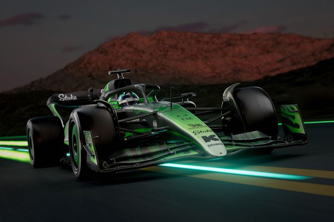 Vlammend nieuwe LIVERY van Stake F1 Team KICK Sauber voor Las Vegas