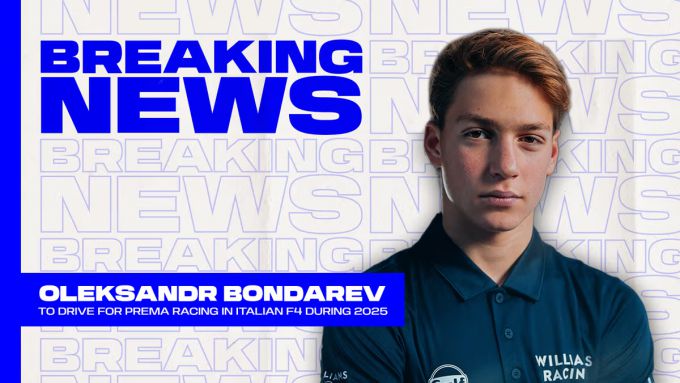 Williams Racing Academy-coureur Oleksandr Bondarev rijdt in 2025 in Italiaans Formule 4-kampioenschap