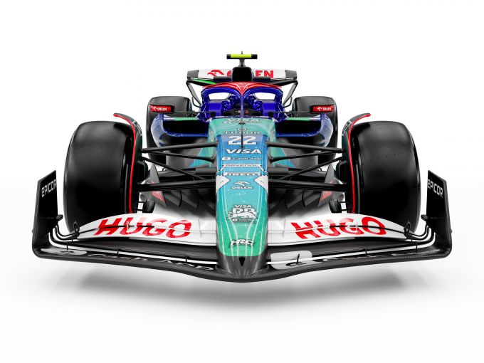 VCARB Racing Bulls glitterkleurstelling F1-Las Vegas Foto 4