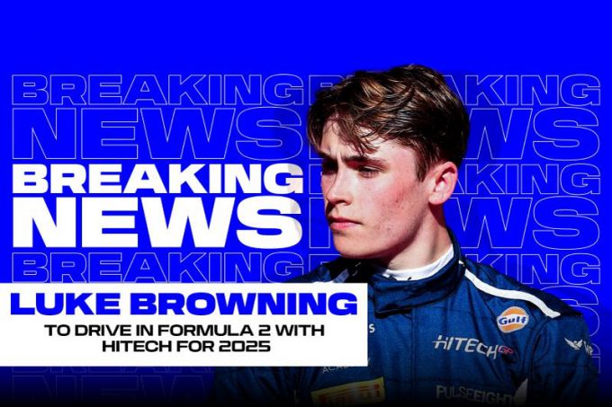 Luke Browning rijdt in FIA Formule 2 met Hitech voor seizoen 2025