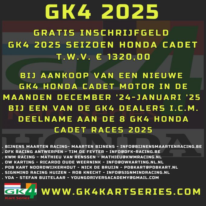 Speciale actie GK4 Honda Cadet + Rookie: dé budgetvriendelijke start in karting