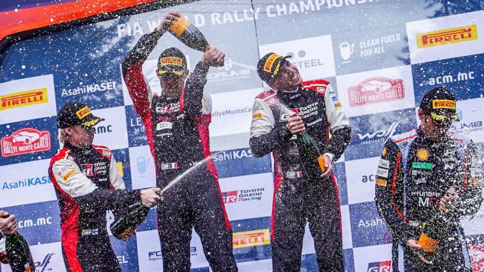 Rally Monte Carlo 2025 Foto 2 Negenvoudig Rallye Monte-Carlo-winnaar Sébastien Ogier en Vincent Landais vieren hun laatse Monte Carlo overwinning in 2023