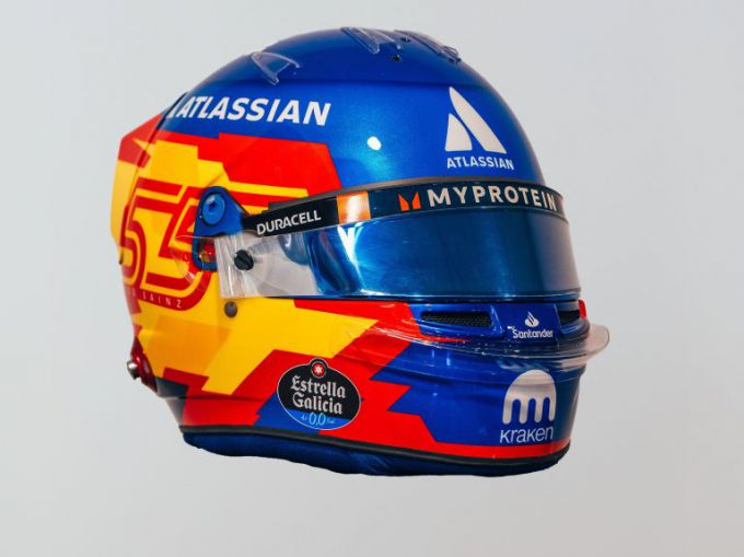 new helmetdesign Carlos Sainz F1 2025 Atlassian Williams Racing
