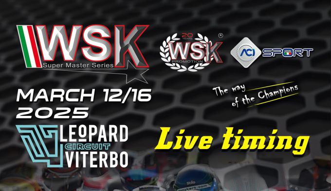 Live-timing: Race 5 van de '2025 WSK Super Master Series' op het Leopard Circuit Viterbo