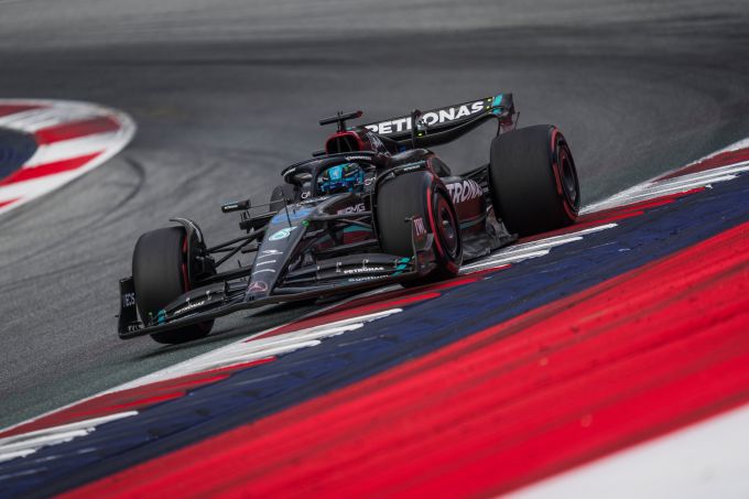 George Russel F1 Mercedes actie GP Oostenrijk Foto: Mercedes