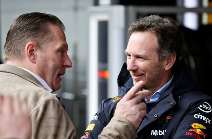 Jos Verstappen en Christian Horner F1 Red Bull