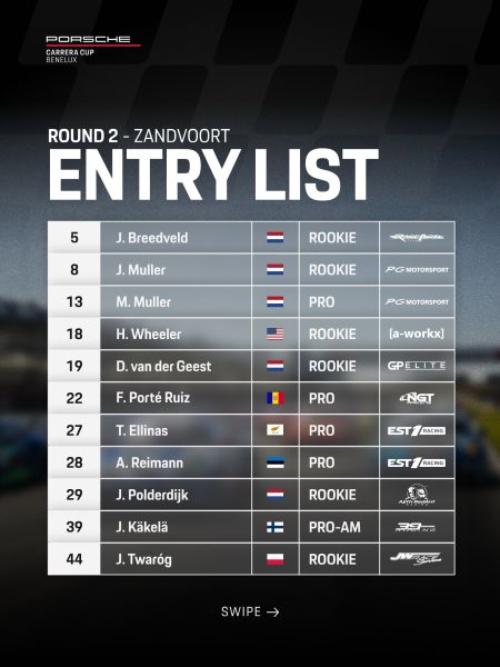 Porsche Carrera Cup Benelux Circuit Zandvoort DTM-weekend 22-24 mei 2026 3